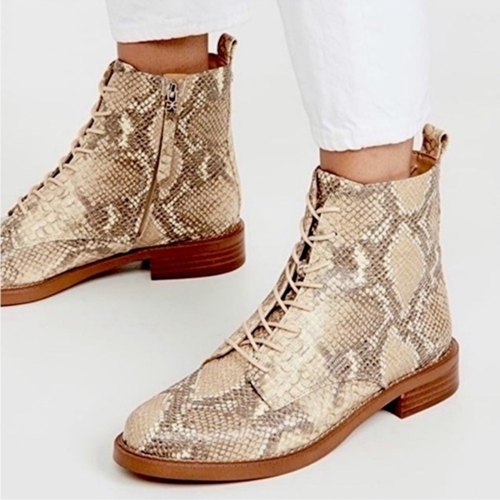 Sam Edelman Boots Nina Python Embossed Lace up